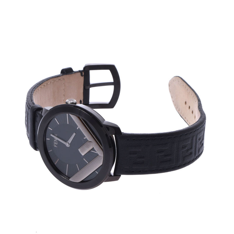 稼動品　FENDI フェンディ　ロゴベゼル　黒文字盤　ラウンド　腕時計kkの時計