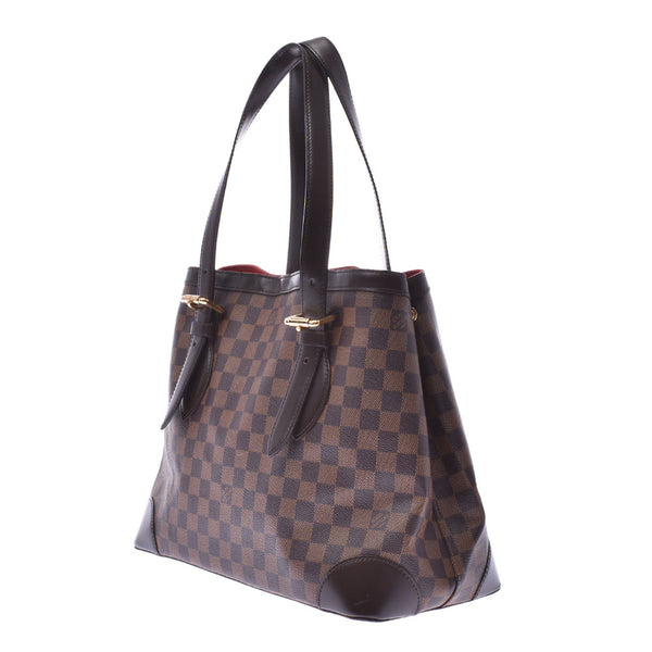 LOUIS VUITTON Louis Vuitton Damier Hampstead MM Tote Bag Brown N51204 Ladies Handbag AB Rank Used Ginzo