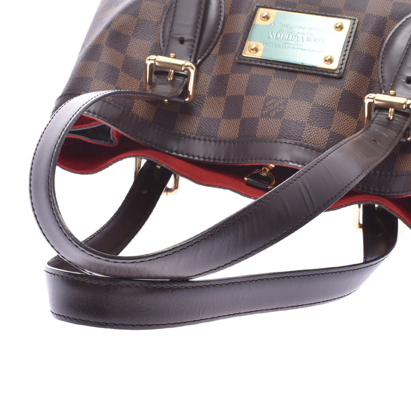 LOUIS VUITTON Louis Vuitton Damier Hampstead MM Tote Bag Brown N51204 Ladies Handbag AB Rank Used Ginzo