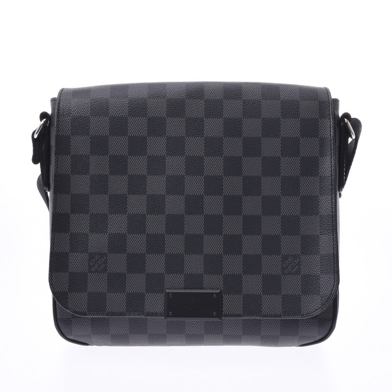 louis vuitton mens Shoulder Crossbody Bag Damier Graphite Black Used