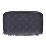 LOUIS VUITTON ルイヴィトンモノグラムエクリプスジッピー XL black / gray M41503 men long wallet AB rank used silver storehouse