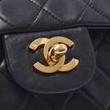 CHANEL Chanel matelasse chain shoulder bag double flap black gold metal fittings Lady's lambskin shoulder bag B rank used silver storehouse