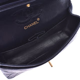 CHANEL Chanel, Matrasse, shoulder bag, double flap, dark blue gold, gold, Ladies, lambskin, shoulder bag, AB, used, AB, AB, rank used, silver.