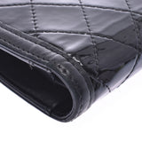 CHANEL Mattelasse Wallet Black Ladies Enamel/Leather Bi-Fold Wallet B Rank Used Ginzo