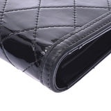 CHANEL Mattelasse Wallet Black Ladies Enamel/Leather Bi-Fold Wallet B Rank Used Ginzo