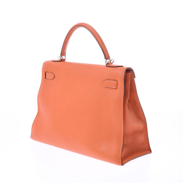 HERMES Hermes Kelly 32 outer sewing 2WAY bag Orange □H stamped (around 2004) Ladies Togo handbag AB rank used Ginzo