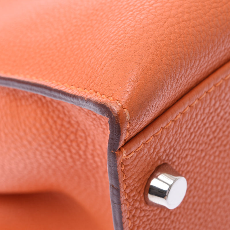 HERMES Hermes Kelly 32 outer sewing 2WAY bag Orange □H stamped (around 2004) Ladies Togo handbag AB rank used Ginzo