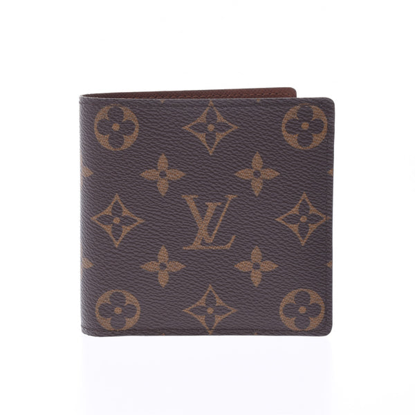 LOUIS VUITTON Ruiviton monogram, Port-foriyu, Marco Polo 61675, Menz. Two folded, wallet, new, old, old chinzo.