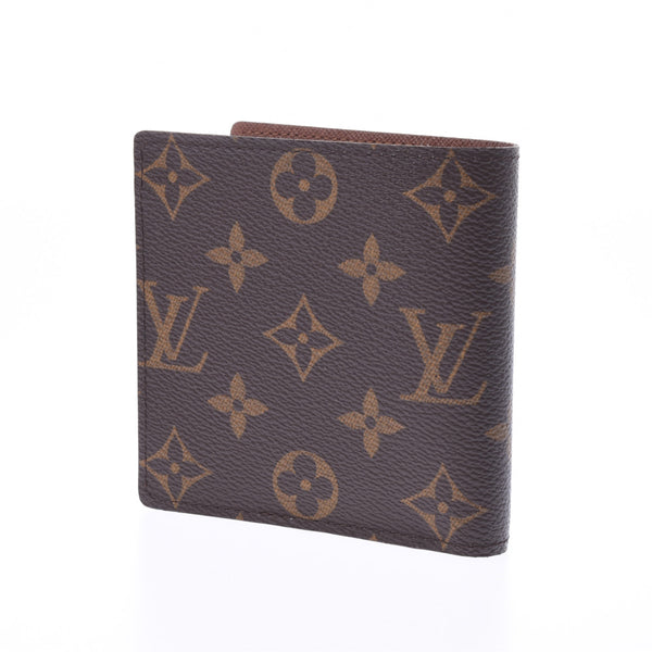 LOUIS VUITTON ルイヴィトン モノグラム ポルトフォイユ マルコ 旧型 ブラウン M61675 メンズ 二つ折り財布 新同 中古 銀蔵