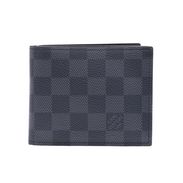 LOUIS VUITTON Louis Vuitton Damier Grafitt Portofoile Marco NM Black/Grey N63336 Men's Bifoe Wallet A Rank Used Ginzo