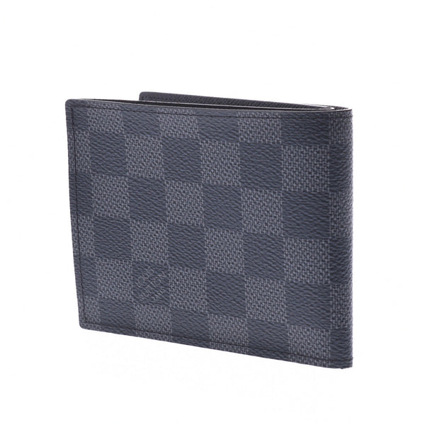 LOUIS VUITTON Louis Vuitton Damier Grafitt Portofoile Marco NM Black/Grey N63336 Men's Bifoe Wallet A Rank Used Ginzo