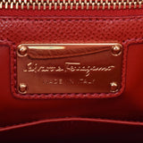 Salvatore Ferragamo Ferragamo chain bag red gold metal fittings Lady's calf shoulder bag A rank used silver storehouse