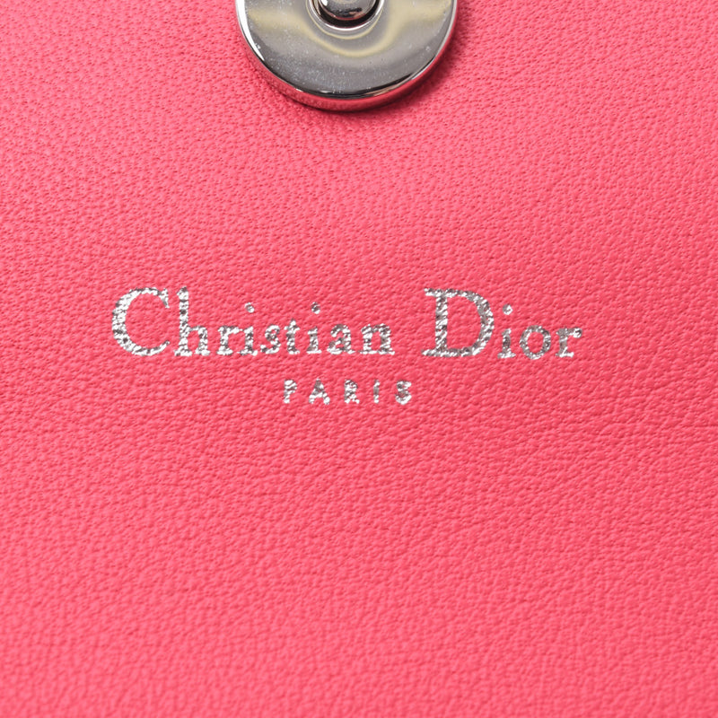 Christian Dior克里斯蒂安全彩色挎包粉色女士卡夫长钱包未使用银藏