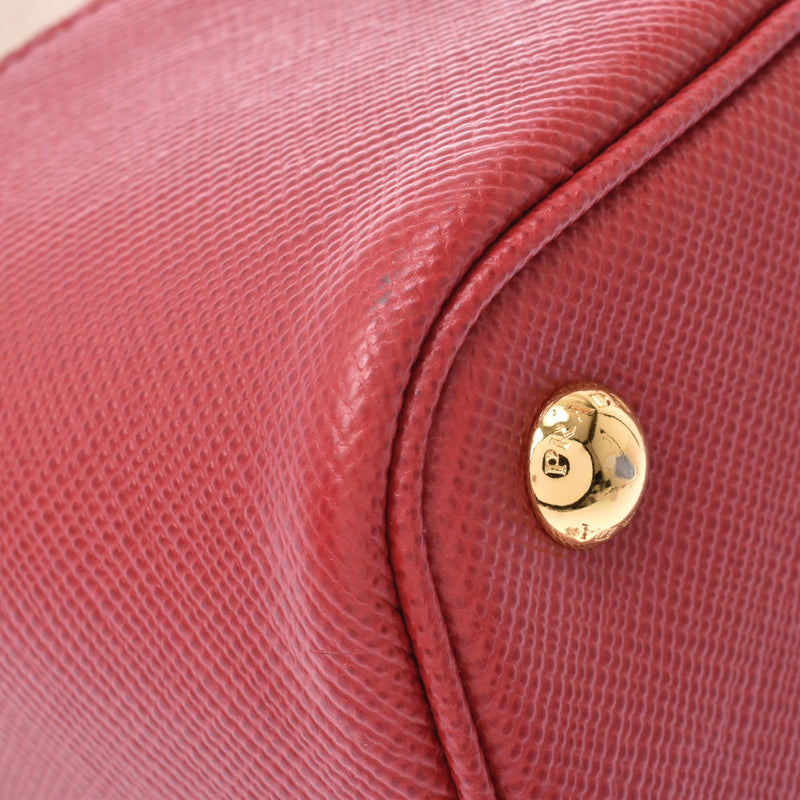 Prada Prada 2WAY bag beige / red gold hardware b2756t ladies Canvas / Satin ano handbag