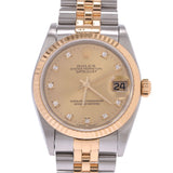 ROLEX Rolex Datejust 10P diamond 68273G boys YG/SS watch automatic winding champagne dial A rank second-hand silver stock