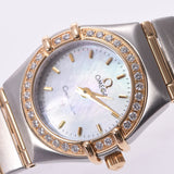 OMEGA Omega Constellation Bezel Diamond 1267.70 Ladies YG / SS Watch Quartz Shell Dial AB Rank Used Ginzo