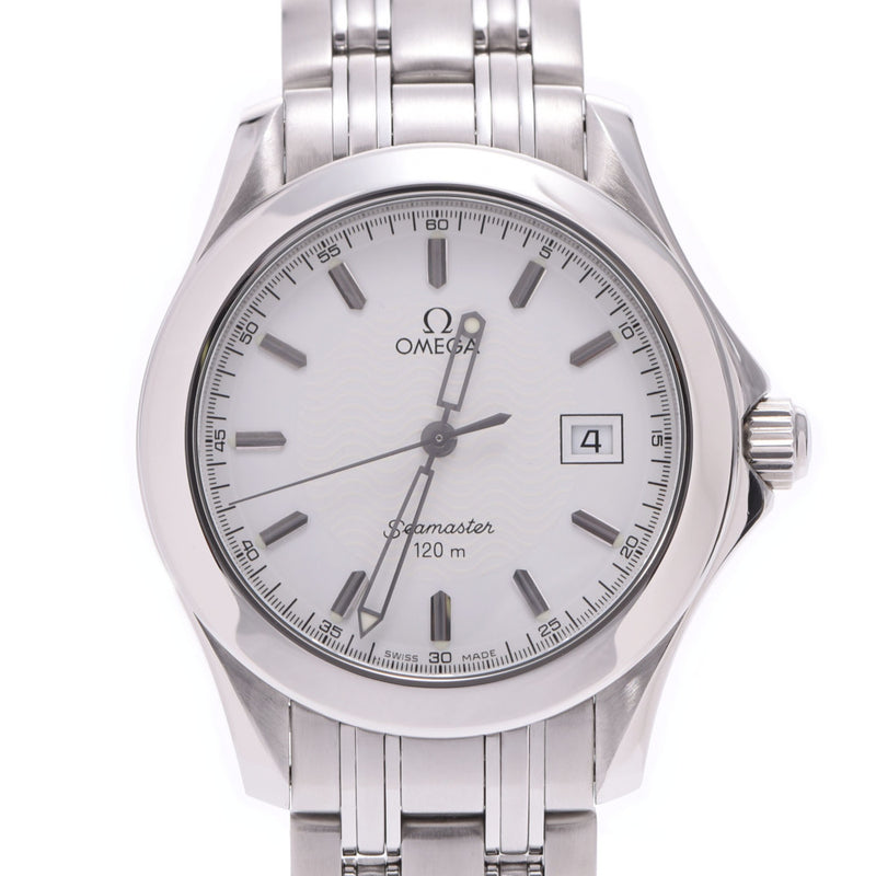 OMEGA 90年代 シーマスター120 デイト 腕時計 ホワイト メンズ SS白 