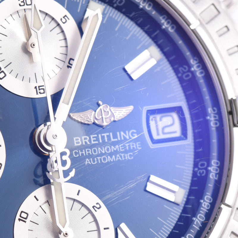 BREITLING Breitling Chronomat A13352 Men's SS watch self-winding blue dial A rank used Ginzo