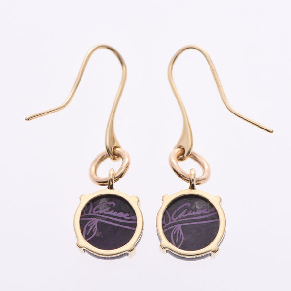 Gucci Hook Earrings K18 YG / Purple Stone Earrings