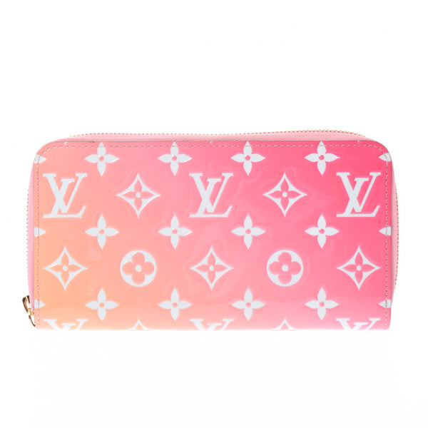 LOUIS VUITTON ルイヴィトンヴェルニジッピーウォレットバレンタイン-limited pink system gradation M64158 Lady's long wallet AB rank used silver storehouse