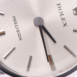 ROLEX ロレックス プレジション 2649 レディース SS/革 腕時計 手巻き シルバー文字盤 ABランク 中古 銀蔵