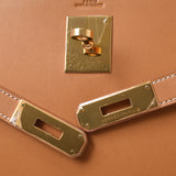 爱马仕爱马仕凯利32外缝2way袋天然黄金金属配件f加盖（大约2002年）女士瓦什手袋B排名二手银