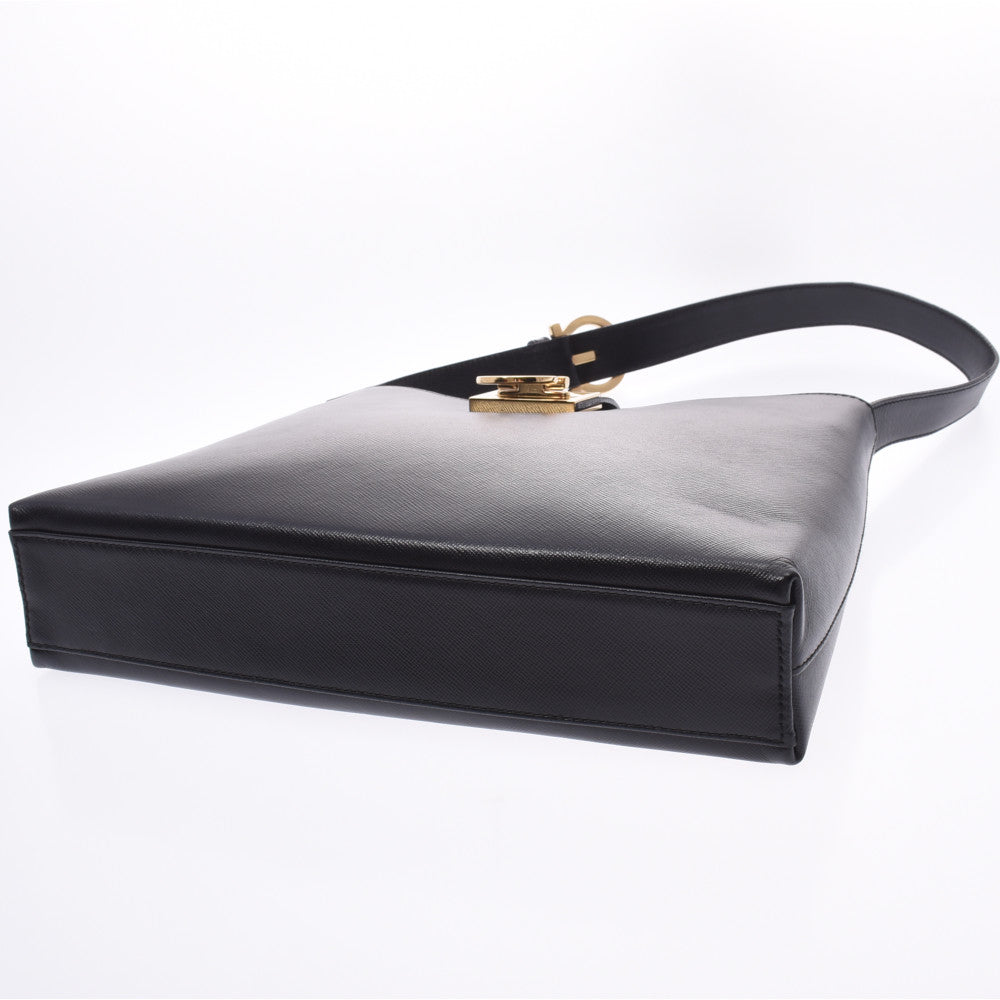 フェラガモガンチーニ金具 ハンドバッグ 黒 ゴールド金具 レディース