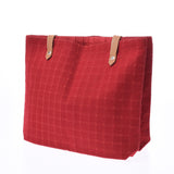 HERMES Hermes Amedava Cabadupose,Red Unisex Canvas,Leather,Totebag B-Rank,使用银器