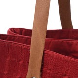 HERMES Hermes Amedava Cabadupose,Red Unisex Canvas,Leather,Totebag B-Rank,使用银器