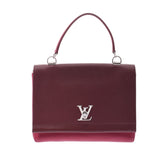 2 LOUIS VUITTON Louis Vuitton lock me 2WAY bag by color Bordeaux / pink silver metal fittings lady's leather shoulder bag AB rank used silver storehouse