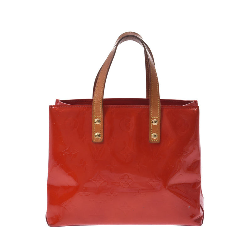 Louis Vuitton VERNIS reed PM red m91088 Womens Monogram VERNIS handbag B rank Silver