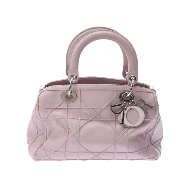 Christian Dior Christian Dior Pink Silver Hardware Ladies Calf Handbag B Rank Used Ginzo