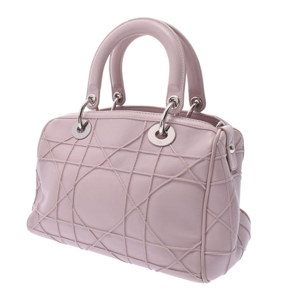 Christian Dior Christian Dior Pink Silver Hardware Ladies Calf Handbag B Rank Used Ginzo