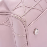 克里斯汀·迪奥（Christian Dior）粉色银色硬件女士小牛皮手提包B等级二手Ginzo