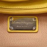 Salvatore Ferragamo フェラガモガンチーニ metal fittings yellow silver metal fittings Lady's canvas / calf one shoulder bag AB rank used silver storehouse