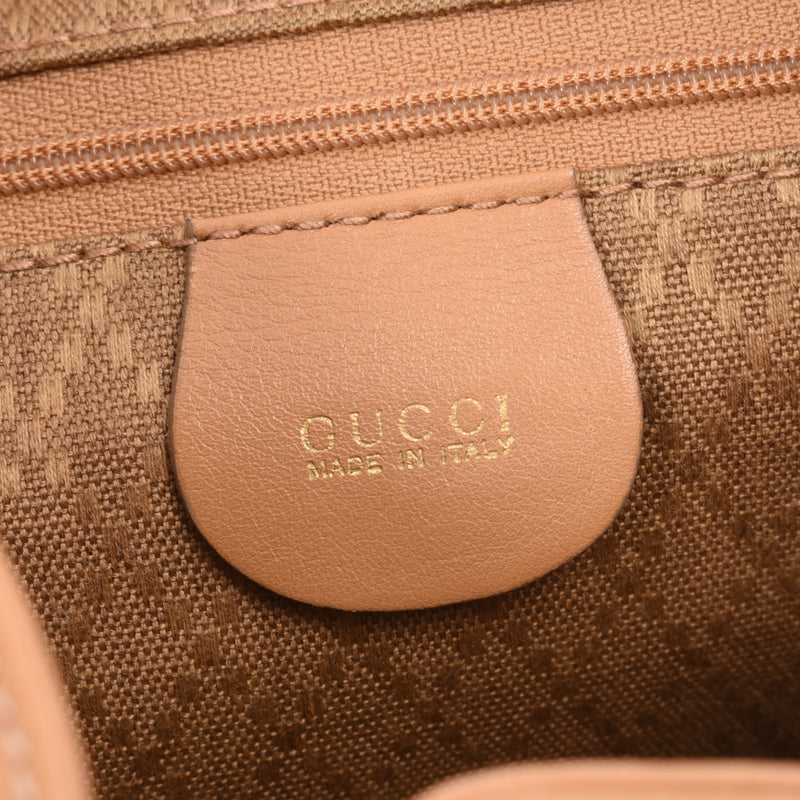 GUCCI Gucci Beige Women's Calf/Bamboo Luc Daypack B Rank Used Ginzo