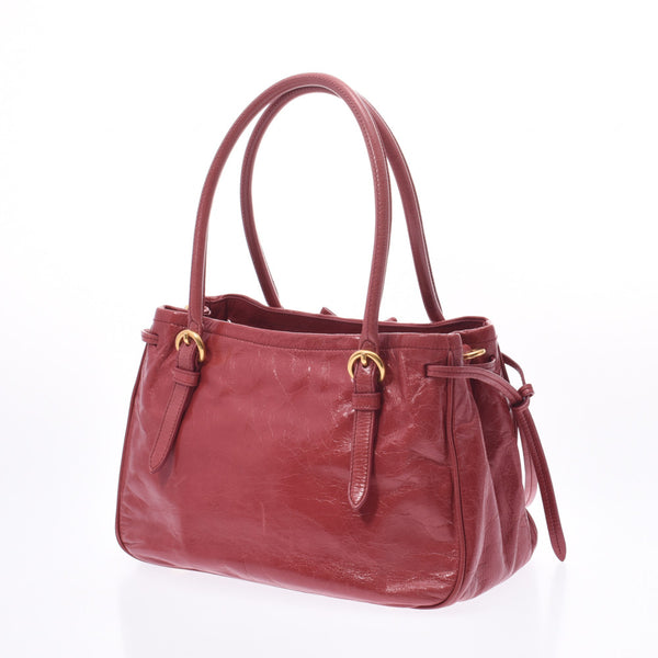 MIUMIU ミュウミュウ 2WAY bag pink gold metal fittings RR2015 Lady's calf handbag A rank used silver storehouse