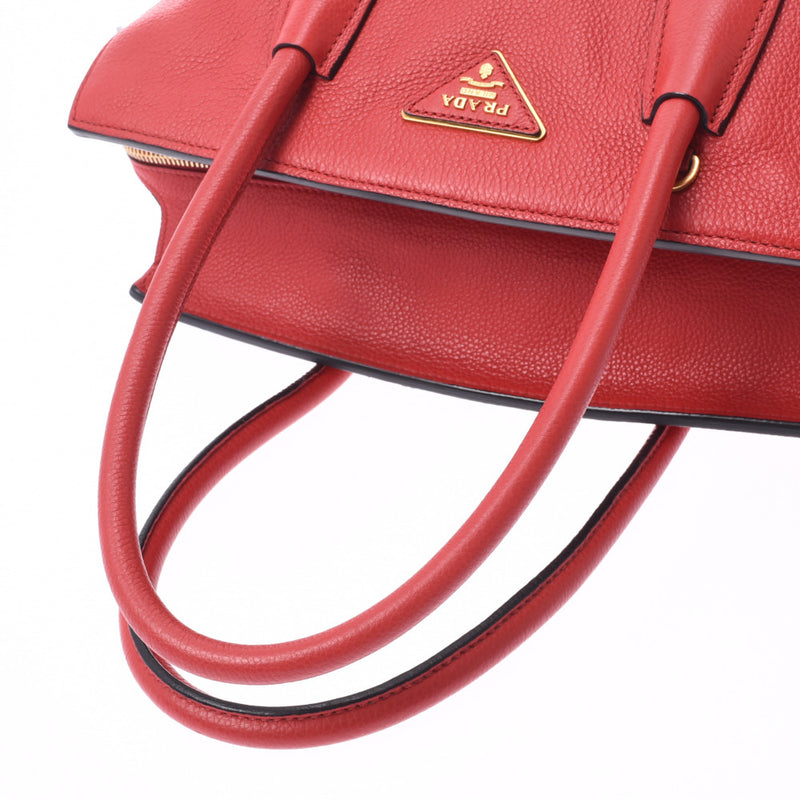 Red leather best sale prada handbag