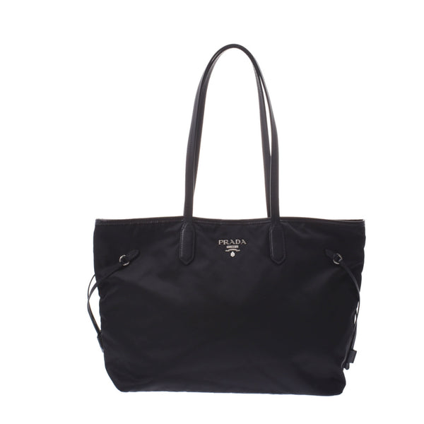 PRADA Prada,Black BR4001,Unisex nylon /皮革totebag AB等级,使用银器