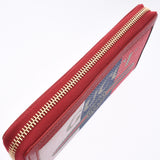 GUCCI Zip Around Wallet Red Gold Metal Fittings 524790 Unisex Calf/Linen Long Wallet Unused Ginzo