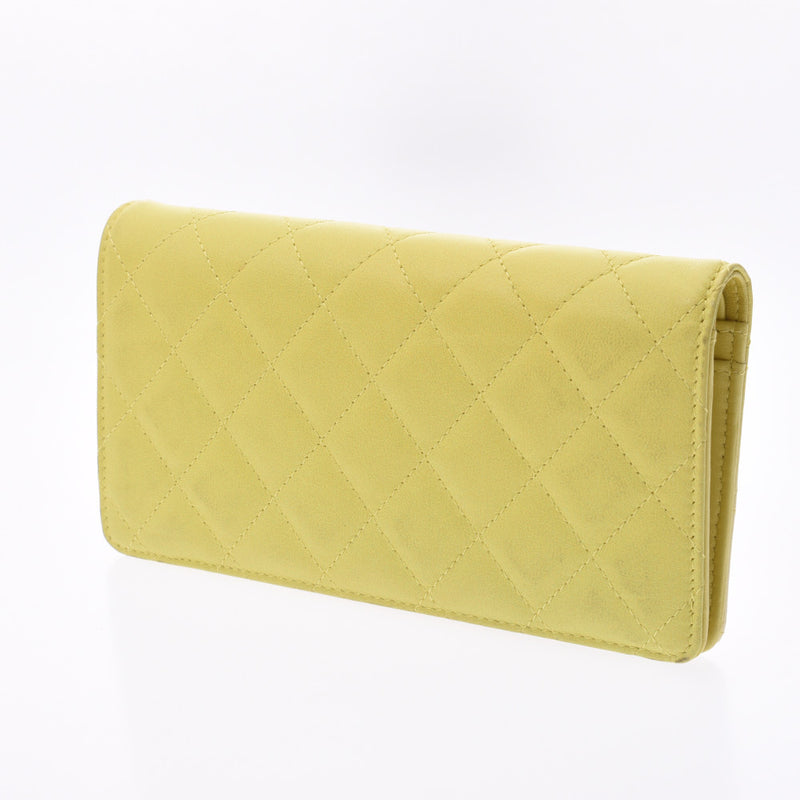 CHANEL Chanel Matrasse Folded Long Wallet Yellow Gradient Ladies Lambskin Long Wallet B Rank Used Ginzo