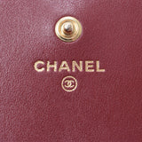 CHANEL Chanel, Boy Chanel, Fusner, Long Purse, Bordeaux Gold Gold Fruit, Ladies, Caviar Skin, Long Purse B Rank, Used Silver Soldier