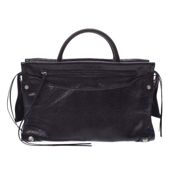 BALENCIAGA バレンシアガミュート black Lady's calf handbag AB rank used silver storehouse