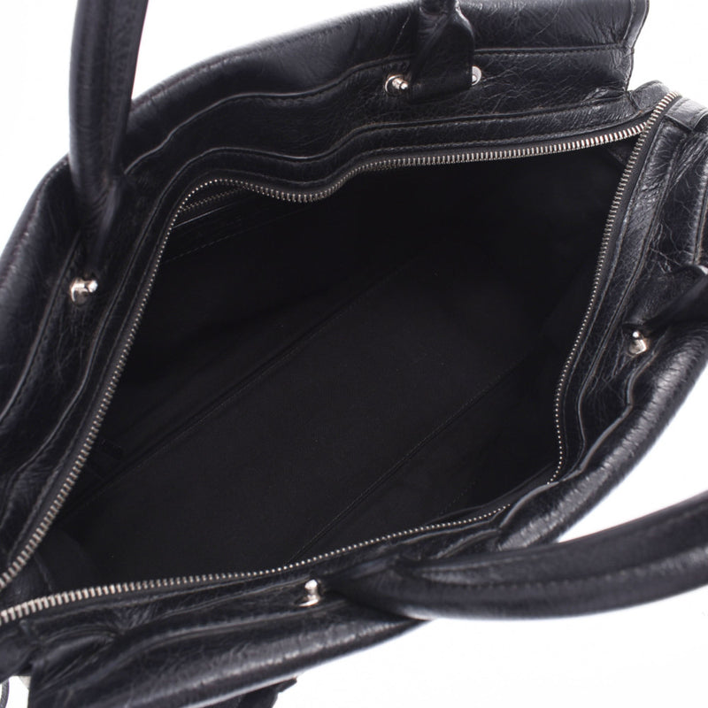 BALENCIAGA バレンシアガミュート black Lady's calf handbag AB rank used silver storehouse