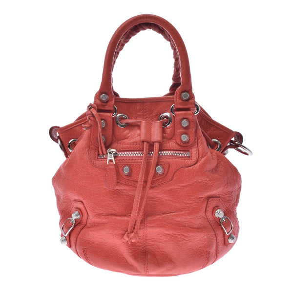 BALENCIAGA Valentyaga Mini Pong Pong 2WAY bag orange Ladies Reza Handbag B Rank Used ginzo