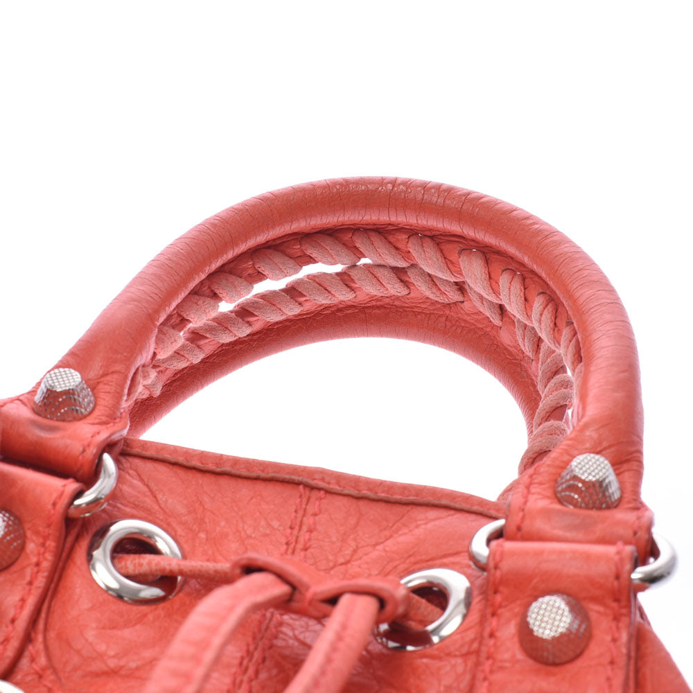 バレンシアガミニポンポン 2WAYバッグ オレンジ レディース