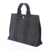 HERMES Hermes Else, PM Gray, Canvas, Tot Bag, AB, Rank, Used, Silver.