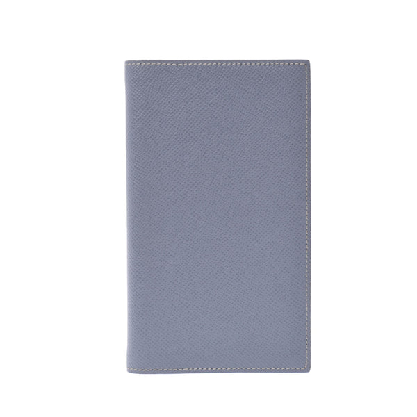 爱马仕爱马仕议程蓝色链接银金属配件□p加盖(大约2012年)男女皆宜的Vaux爱普生笔记本封面和一个全新的銀蔵