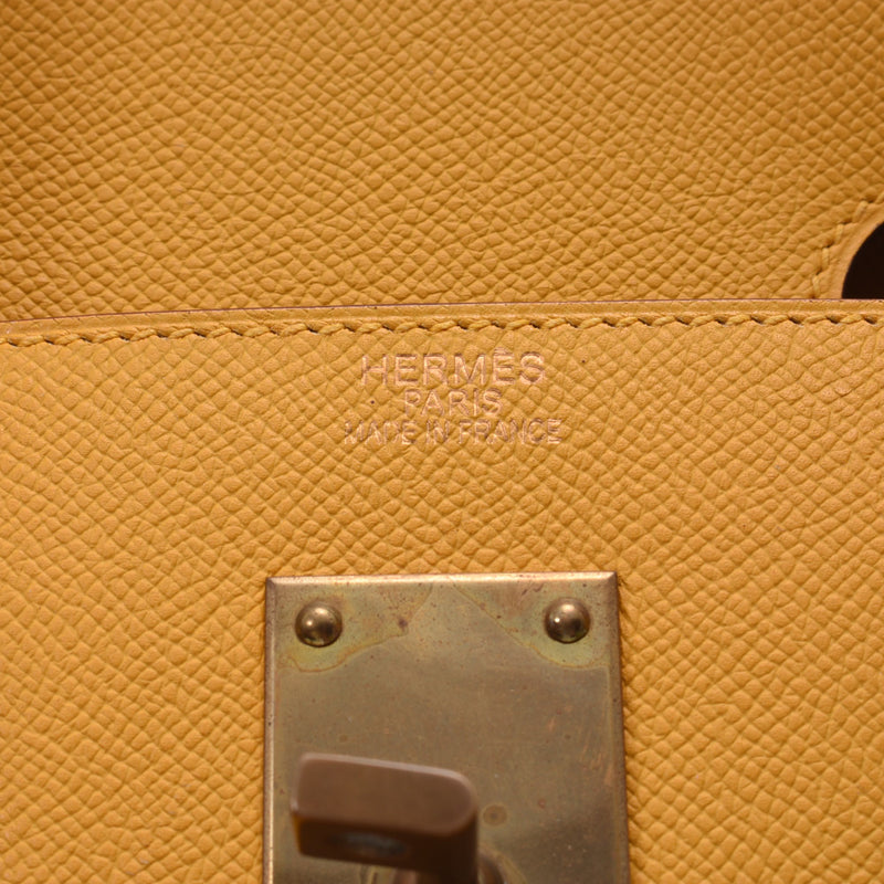 HERMES Hermès oracloa 50 Soleil gold metal 金具 M engraved (circa 2009) unisex Vogue Epsom handbags B-rank second-hand silver