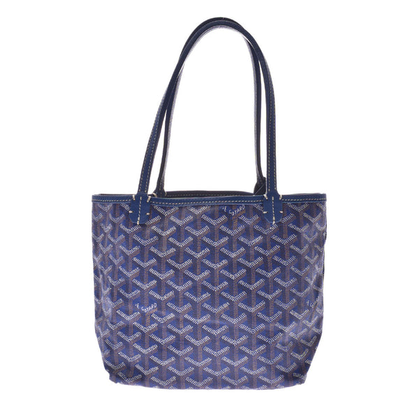 GOYARD Goyard Saint Louis Junior Rare Size Blue Ladies PVC Handbag AB Rank Used Ginzo